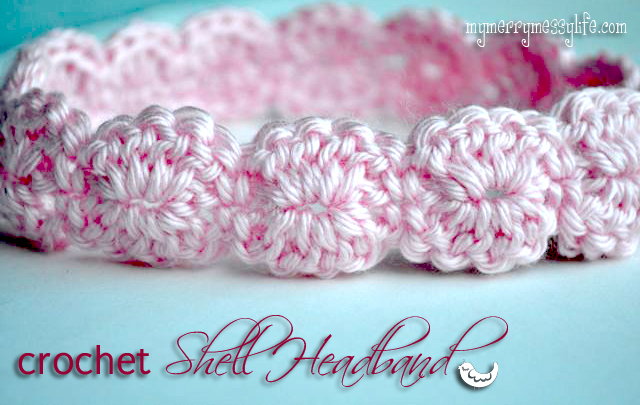 crochet shell headband