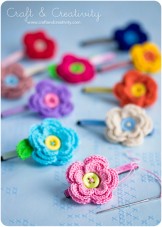 crochet flower hair clip