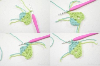 How to crochet 2 sided granny square