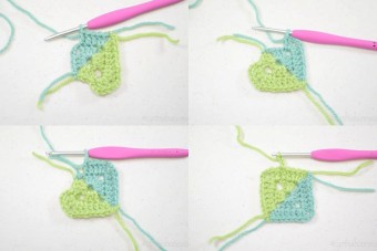 How to crochet 2 sided granny square