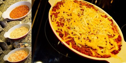 Baked Spaghetti with turkey meat