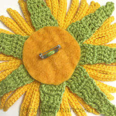 Crochet Sunflower Brooch Pattern