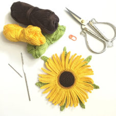 Crochet Sunflower Brooch Pattern
