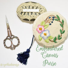 embroidered canvas purse